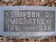 Simpson D McCartney - Headstone