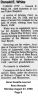 Donald E White - Obituary