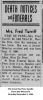 Florence Elizabeth (Cavil) Turriff - Obituary