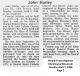 John Hurley - Obituary