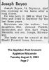 Joseph Louis Boyea - Obituary