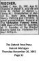 Lewis C Riecher - Death Notice