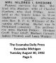Mildred I [Coy] Shedore - Obituary