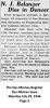 Norbert J Belanger - Obituary