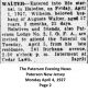 Wilhelm Walter - Obituary #2